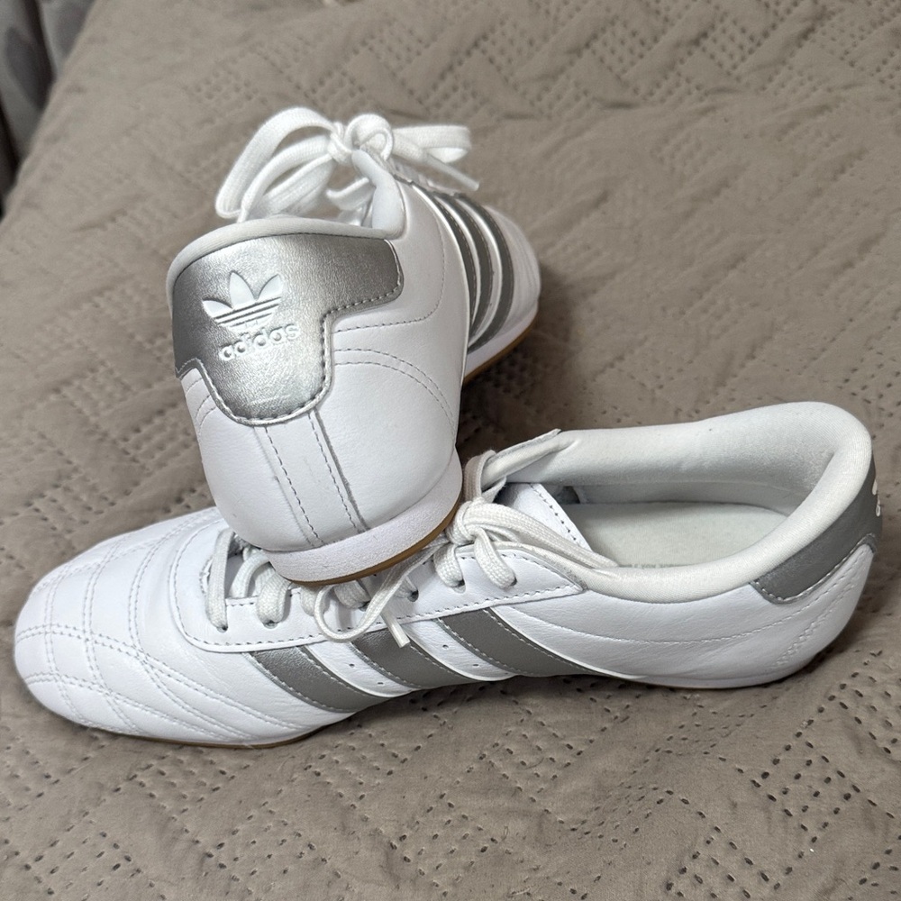 adidas White and Silver womens Sneakers - Picture 2 of 5